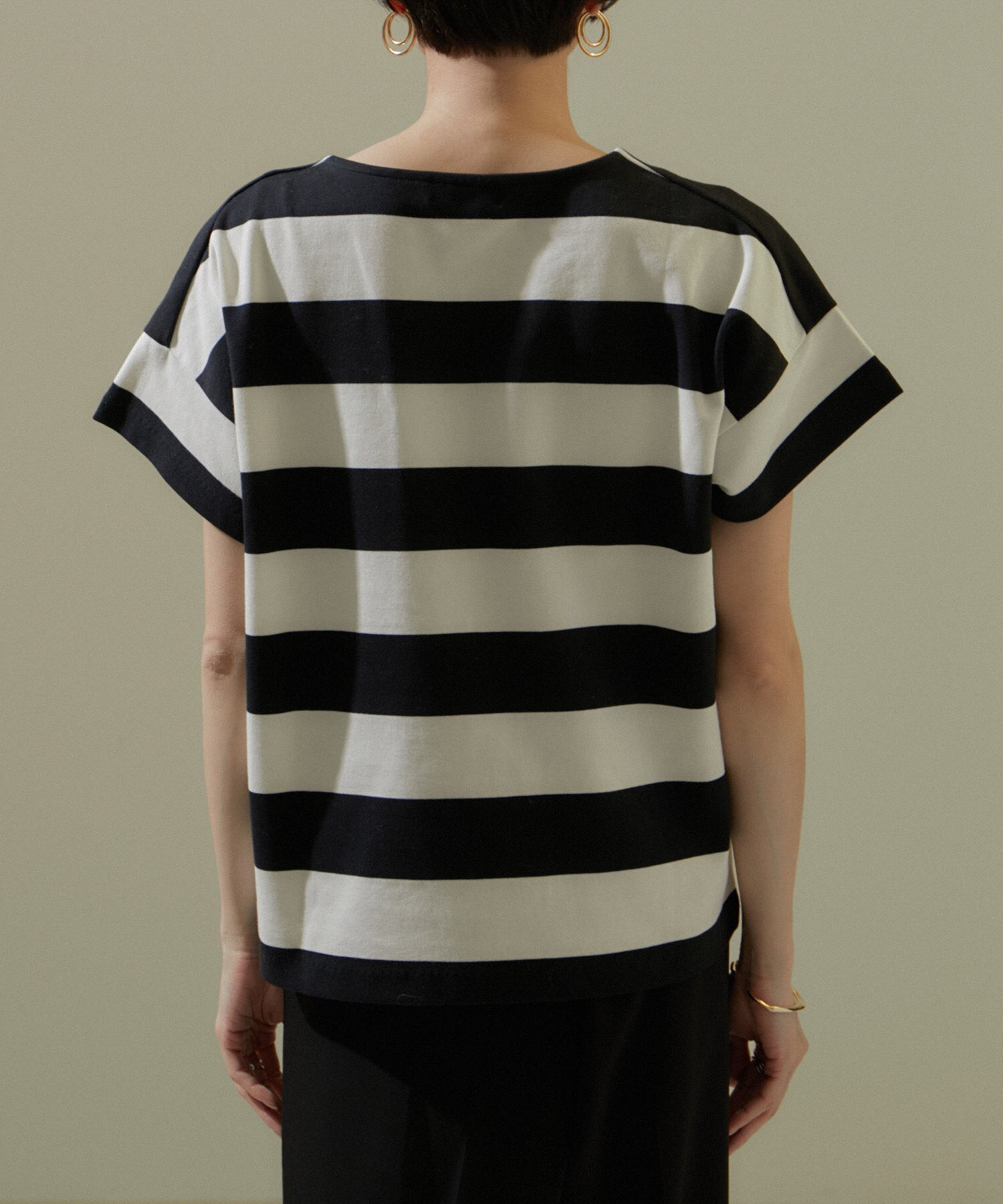 WEB限定】ポンチワイドボーダーTシャツ/24SS|SALON adam et rope