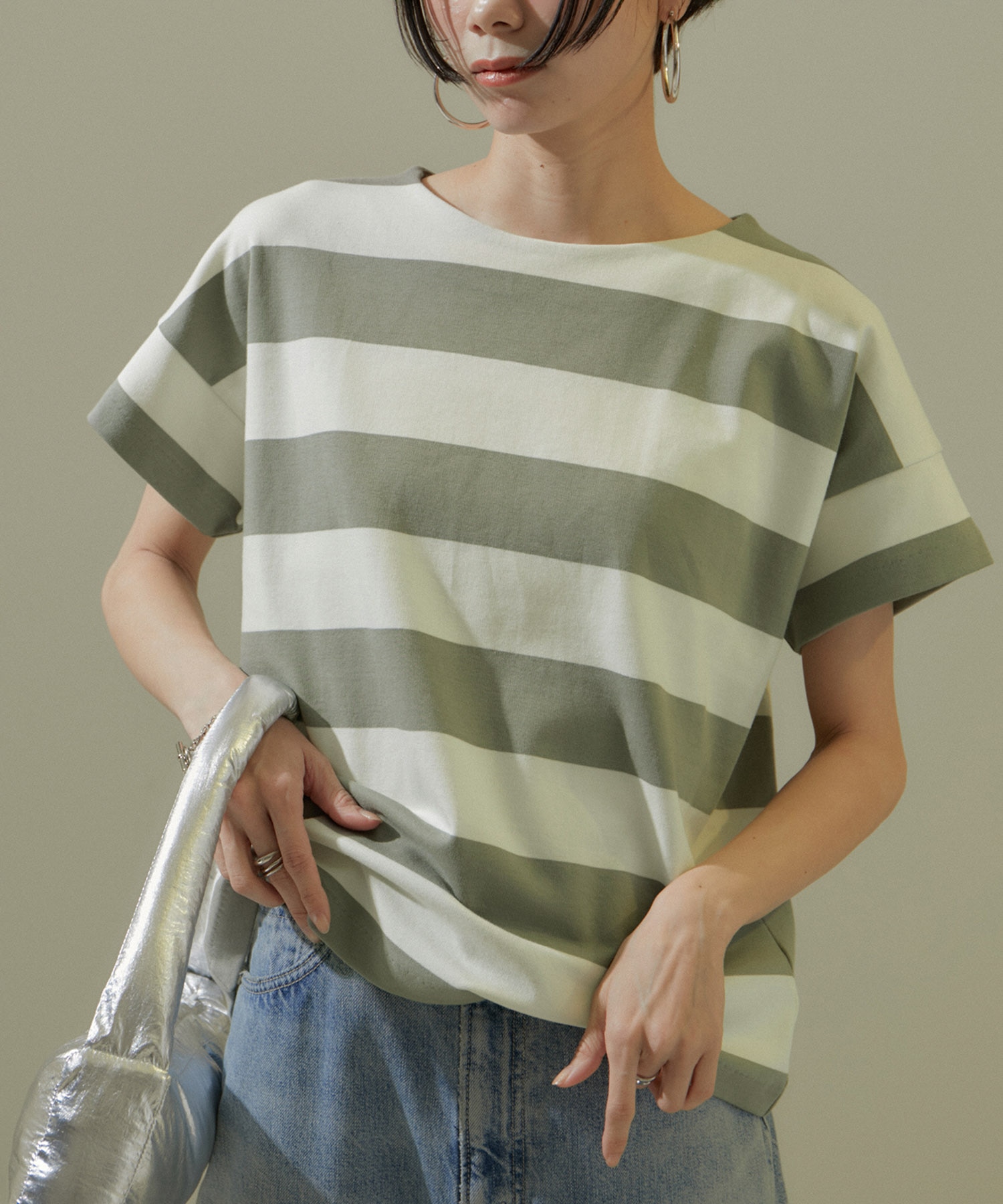 WEB限定】ポンチワイドボーダーTシャツ/24SS|SALON adam et rope