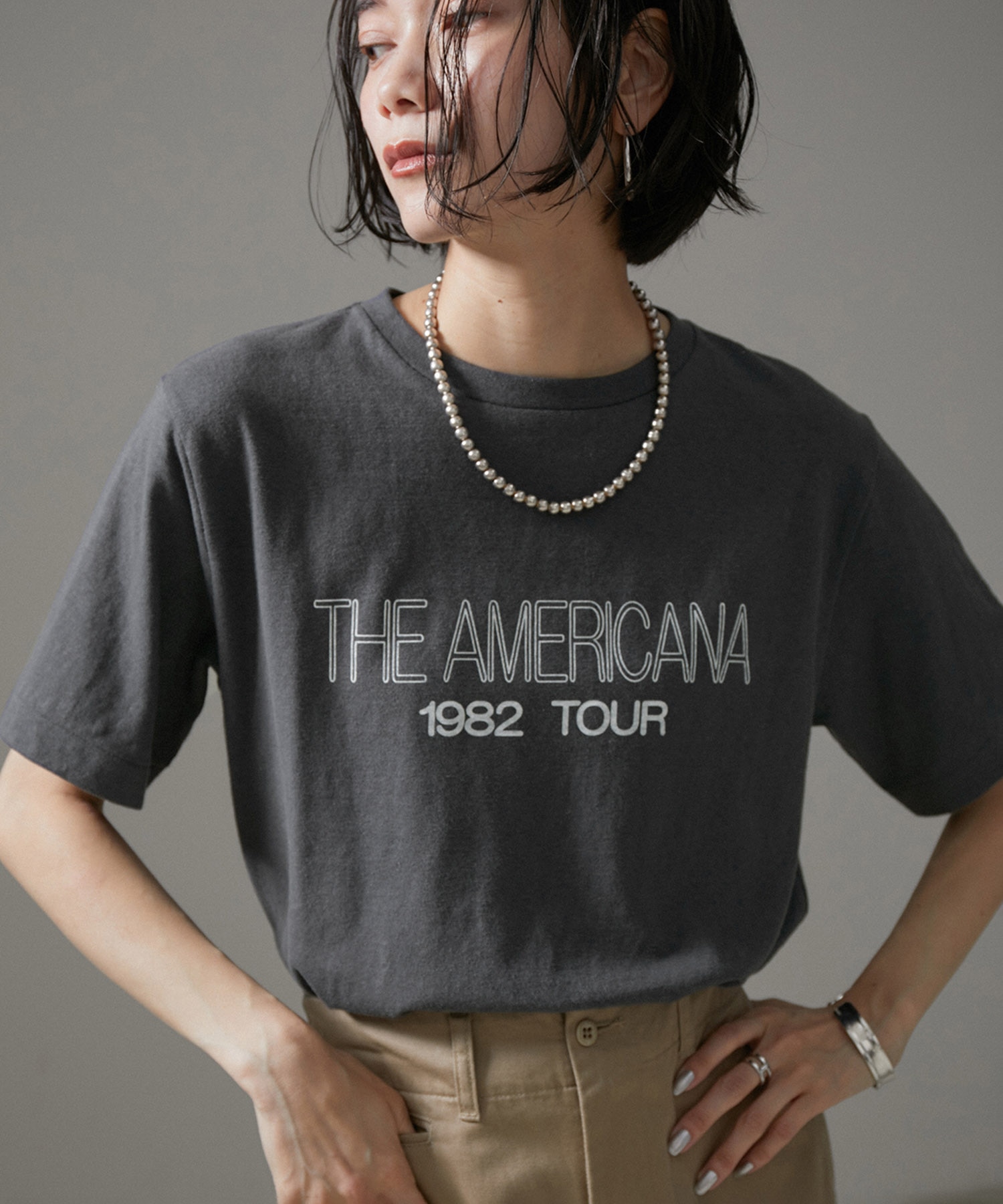 Americana for SALON】別注ロゴプリントTシャツ|SALON adam et rope'(サロン アダム エ ロペ)の通販｜アイルミネ