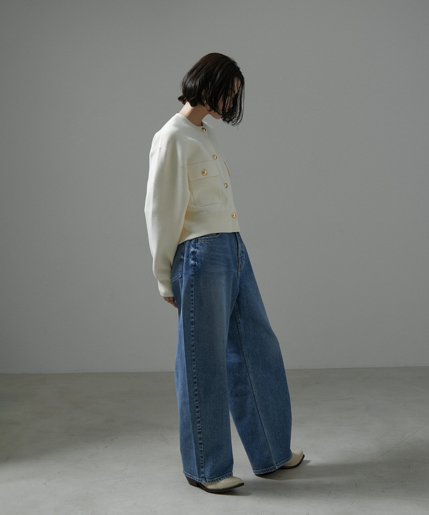【WEB限定】スウェットライクメタルボタンカーディガン