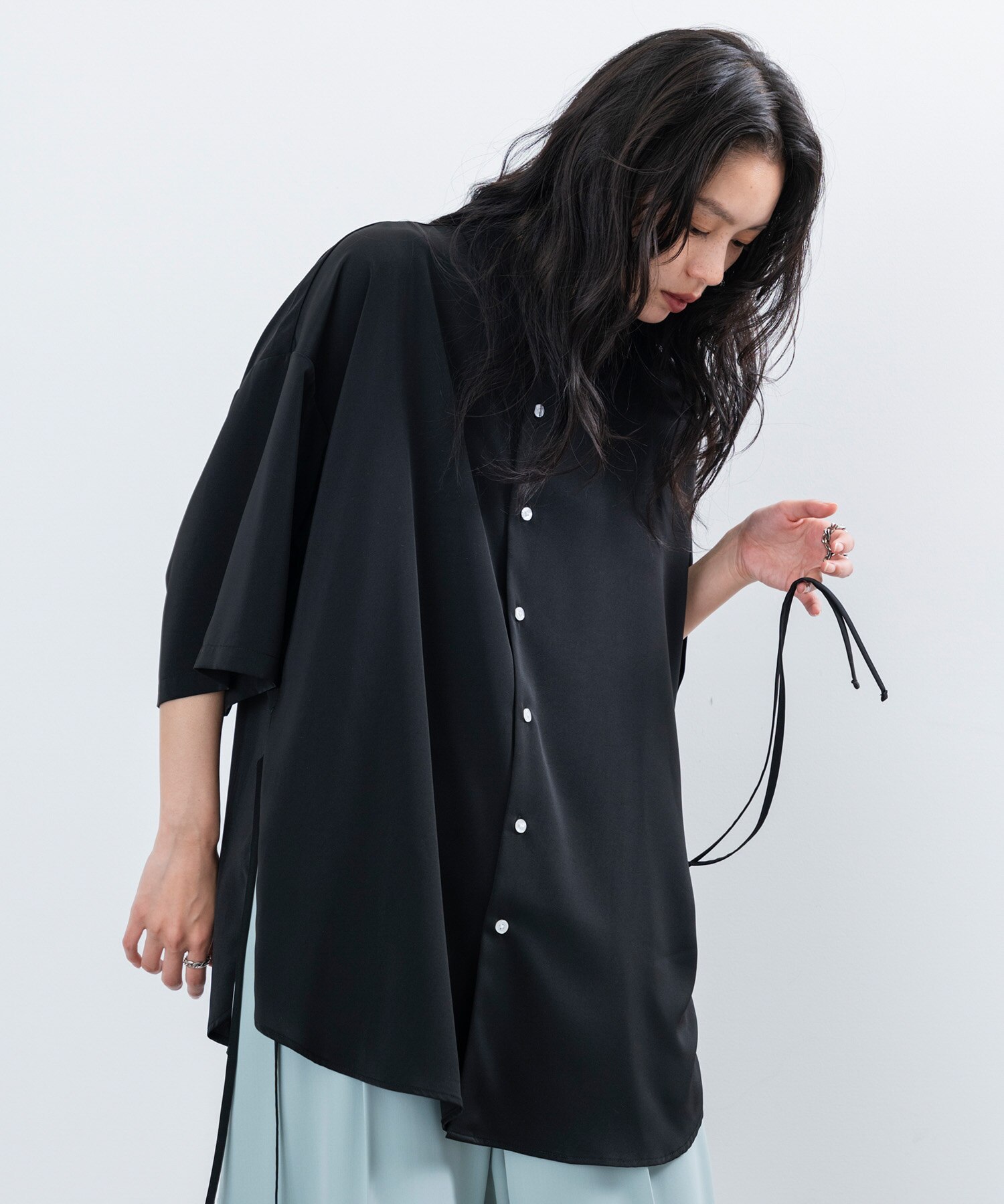透かし編みストライプ柄シャツ|JUNRED(ジュンレッド)の通販