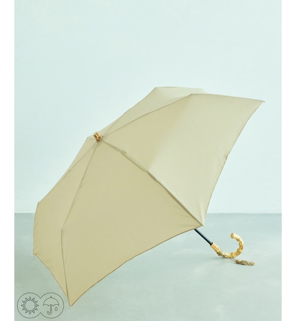 モテ系ファッションメンズ|【ロペ/ROPE’】 【晴雨兼用】バンブーハンドルコンパクトアンブレラ 折りたたみ傘
