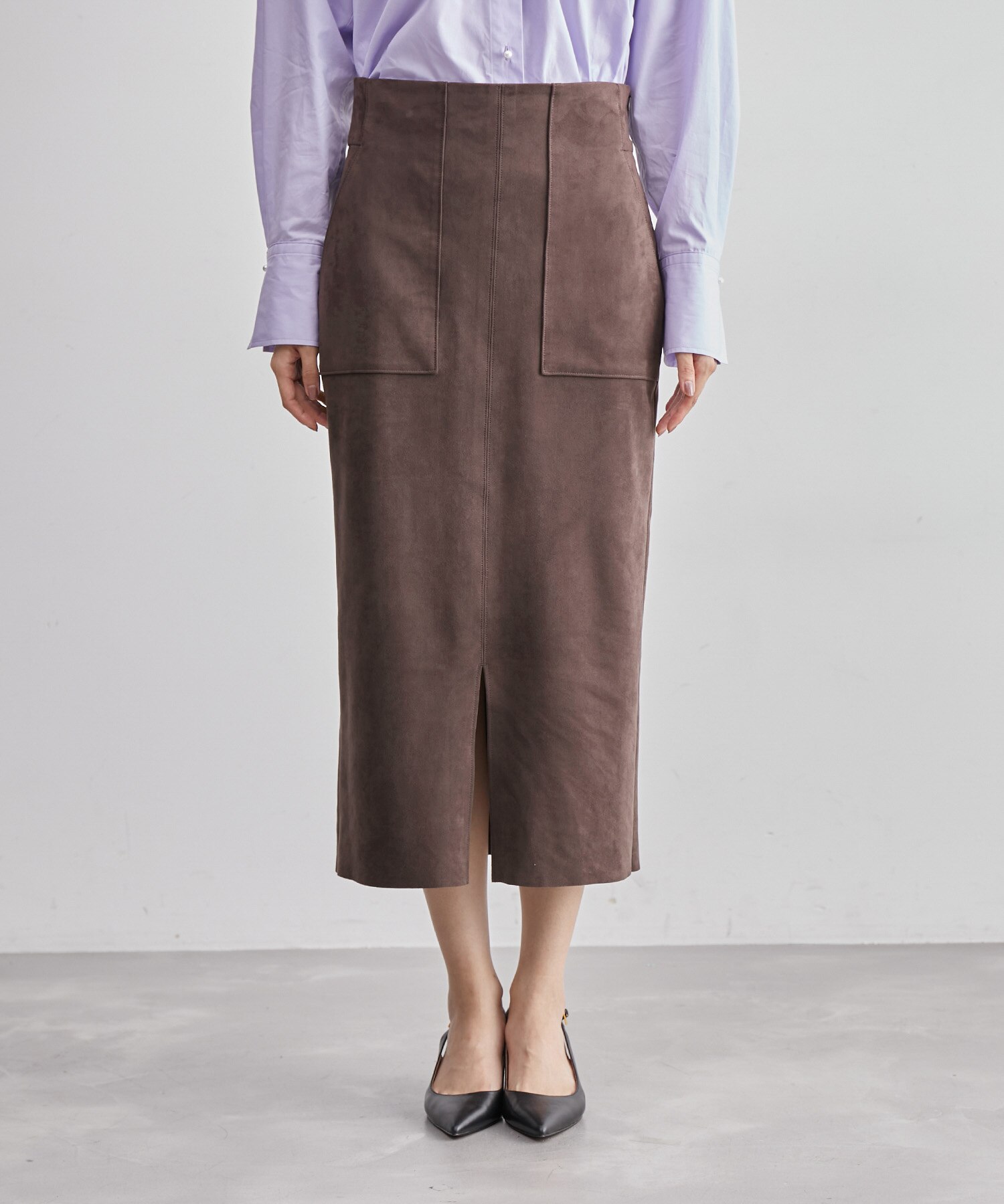 スエードポケット付きスカート|ROPE'(ロペ)の通販｜アイルミネ