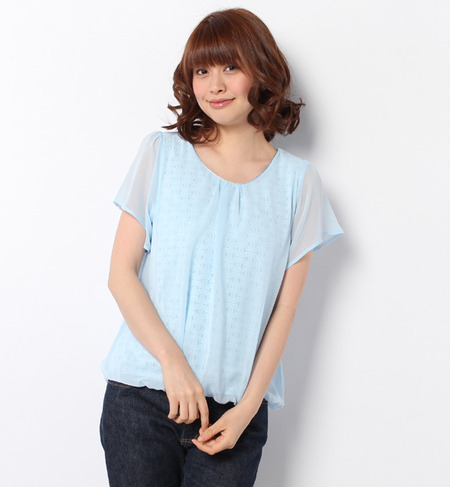 レースシフォンバルーンプルオーバー