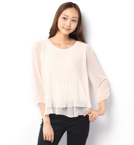 【ビス/ViS】 シフォンプリーツブラウス [3000円(税込)以上で送料無料]