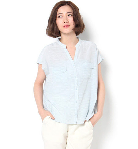 【Wrinkle Air】アウトポケットスキッパーシャツ