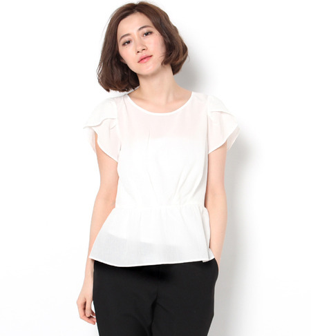 【ビス/ViS】 【Wrinkle Air】フロントタックペプラムブラウス [3000円(税込)以上で送料無料]