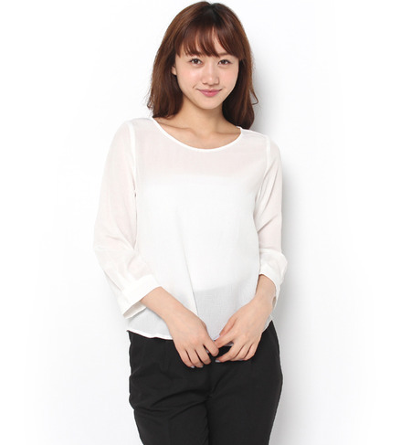 【ビス/ViS】 【Wrinkle Air】袖口タックプルオーバーブラウス [3000円(税込)以上で送料無料]