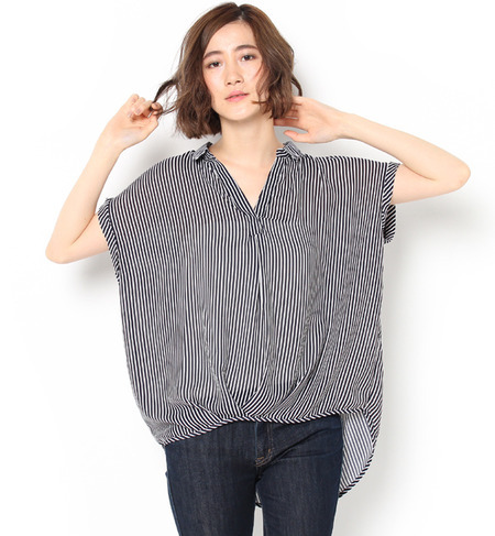 【ビス/ViS】 前後アシンメトリーBIGシャツ [3000円(税込)以上で送料無料]