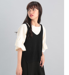 【ビス/ViS】 サイドスリットニットキャミソール [3000円(税込)以上で送料無料]