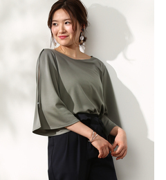 【ビス/ViS】 【ティラウス】【2WAY】スリットフレアスリーブプルオーバー [3000円(税込)以上で送料無料]