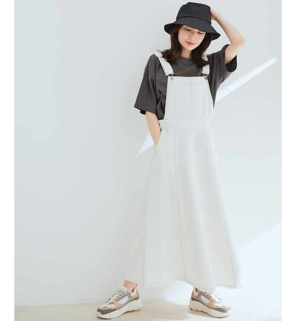 【ビス/VIS】 【WEB限定】デニム＆ツイルジャンパースカート