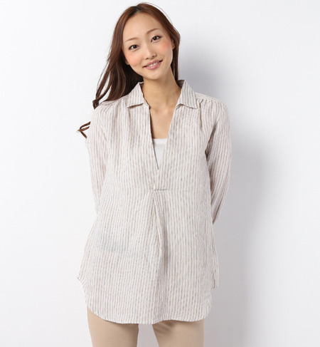 【French Linen】スキッパーシャツチュニック