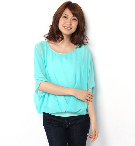 ★店頭人気商品★ シフォンブレード付きバタフライブラウス