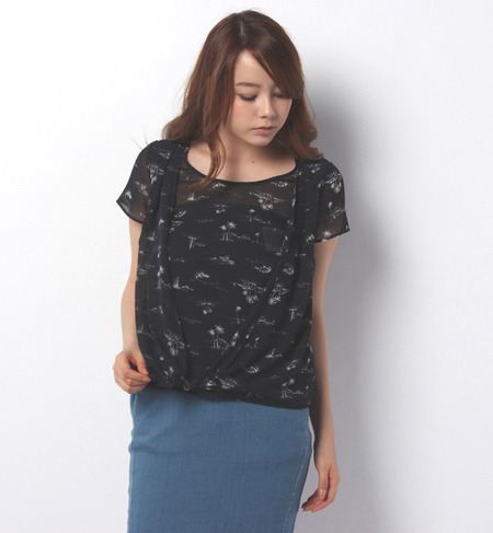 【2WAY】パームツリープリントプルオーバー