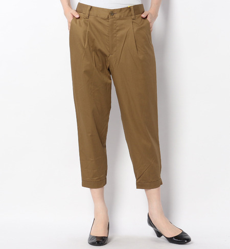 綿テンセルストレッチ裾ゴムパンツ