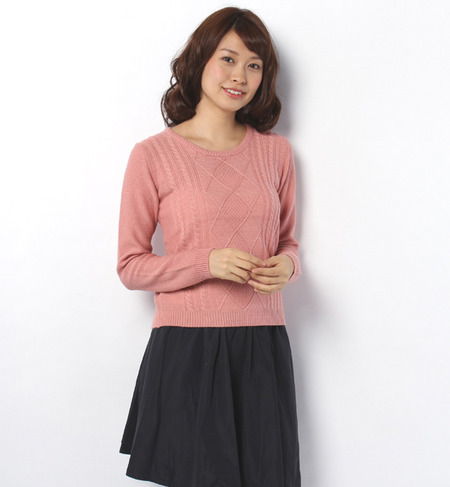 バルキー毛混ケーブル編TOPS
