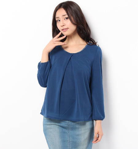 ニツトシフォンラメモール付TOPS