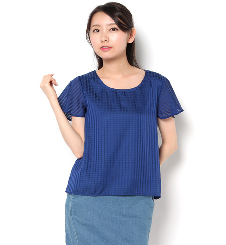 【ヒルナンデス!放映】シャドーチェック柄 ブラウス