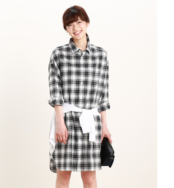 【ロペピクニック/ROPE’ PICNIC】 【WEB限定商品】チェック柄ビッグシルエットシャツワンピース [送料無料]
