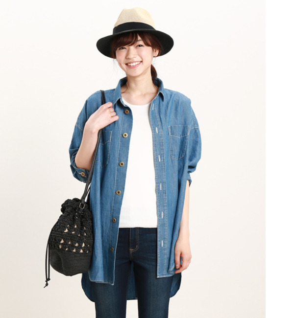 【ロペピクニック/ROPE’ PICNIC】 【WEB限定商品】シャンブレールーズデニムシャツ [送料無料]