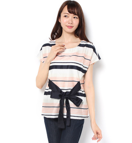 【ロペピクニック/ROPE’ PICNIC】 マルチボーダー＆無地ブラウス [3000円(税込)以上で送料無料]