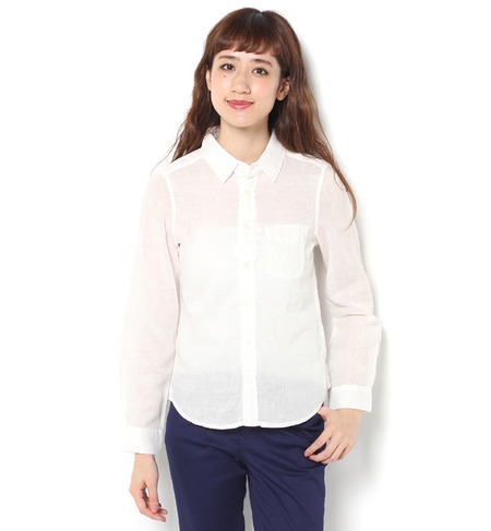 【ロペピクニック/ROPE’ PICNIC】 コットンリネン製品染めシャツ [3000円(税込)以上で送料無料]