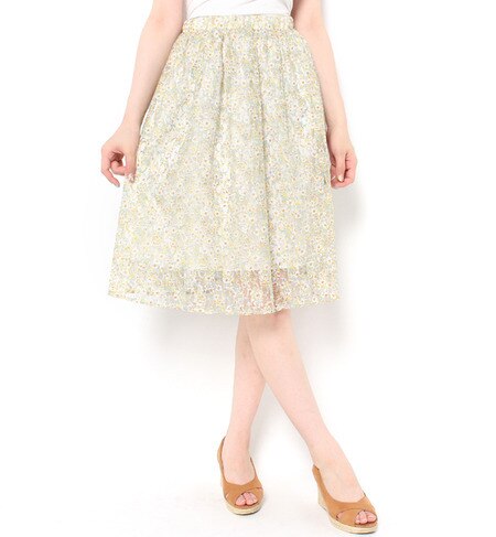 【ロペピクニック/ROPE’ PICNIC】 LIBERTY ラッセルレーススカート [送料無料]