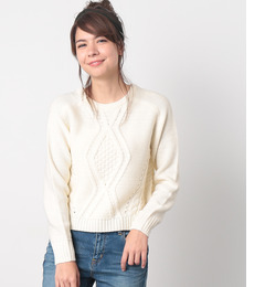 【ロペピクニック/ROPE’ PICNIC】 アラン柄３ゲージニット [3000円(税込)以上で送料無料]