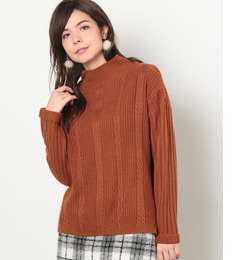 【ロペピクニック/ROPE’ PICNIC】 ケーブルリブ袖ニット [3000円(税込)以上で送料無料]