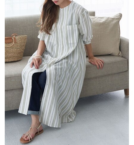 リネン混ストライプシャツワンピース Rope Picnic ロペピクニック の通販 アイルミネ リネン混ストライプシャツワンピース Rope Picnic ロペピクニック の通販 アイルミネ