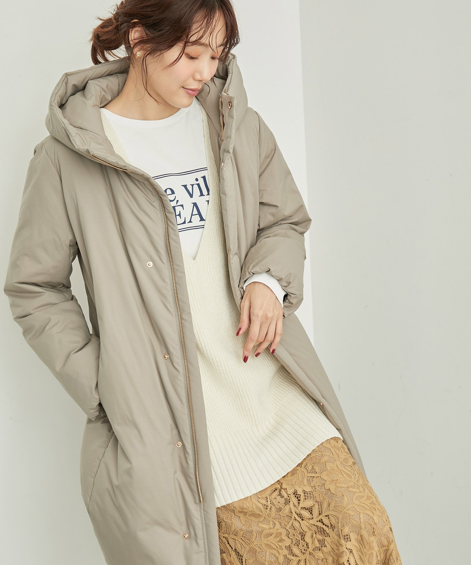 【AKM】HOODED ROPE COAT