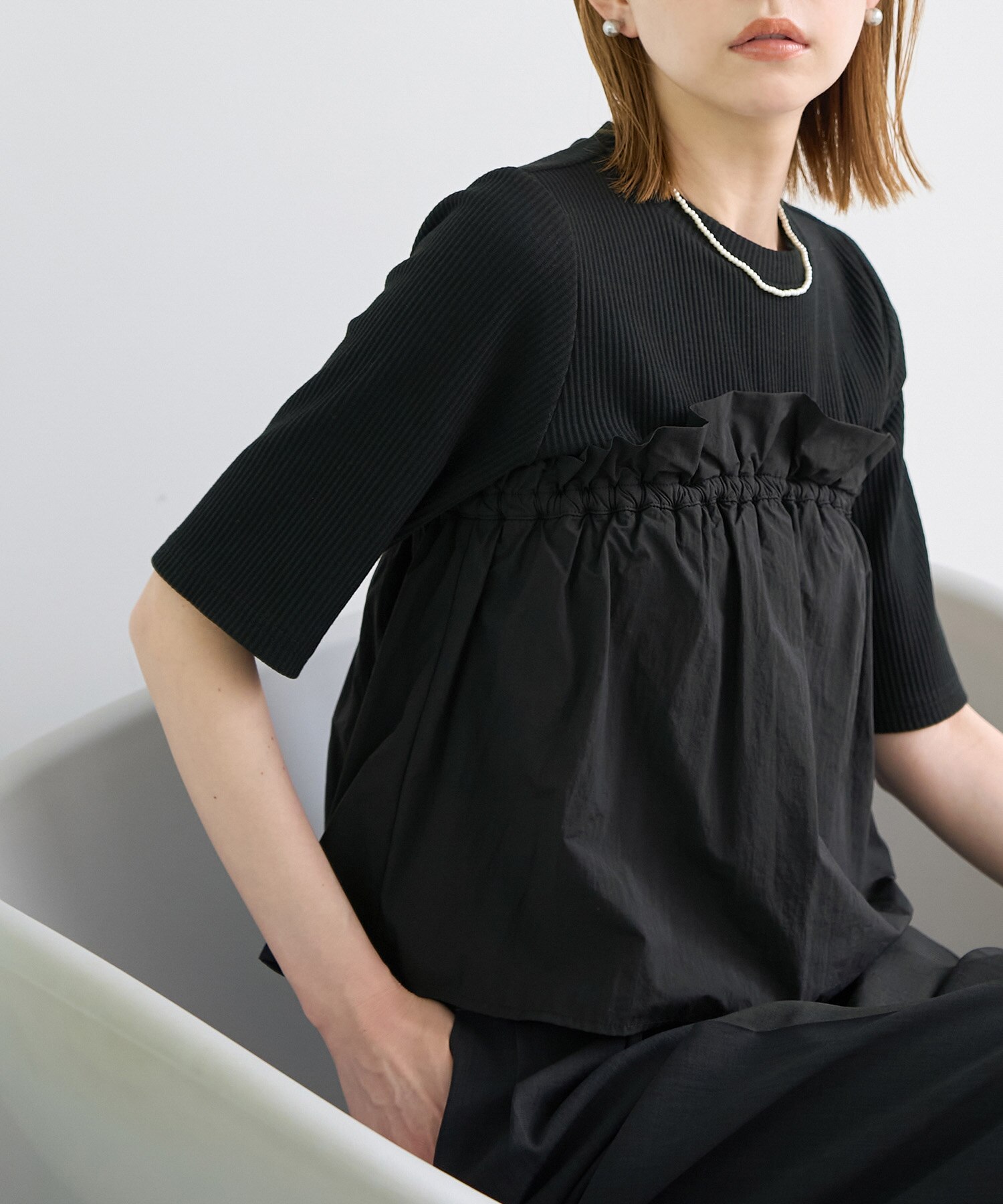 【再入荷】 ロペピクニック ビジュー付き 未使用品 カットソー メイク道具・化粧小物