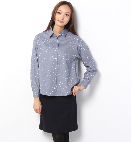 ドットプリントシャツ