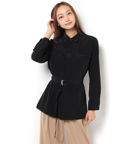 【アダム エ ロペ/ADAM ET ROPE’】 ベルト付ワークシャツ [送料無料]