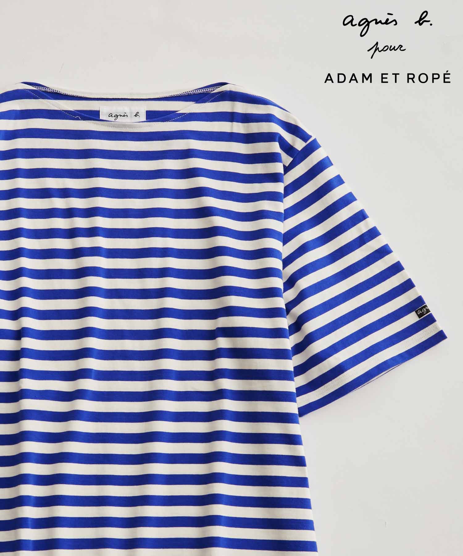 agnes b. pour ADAM ET ROPE'】ハーフスリーブ ボーダーTシャツ|ADAM