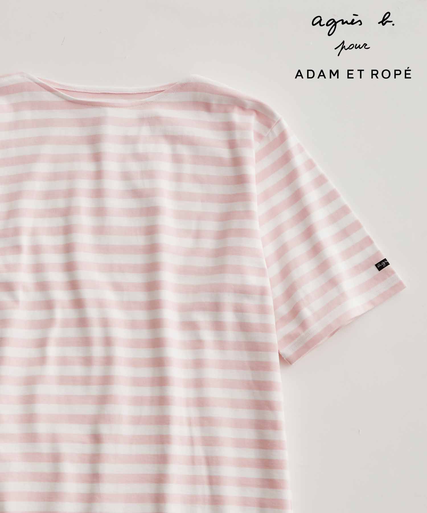 agnes b. pour ADAM ET ROPE'】ハーフスリーブ ボーダーTシャツ|ADAM