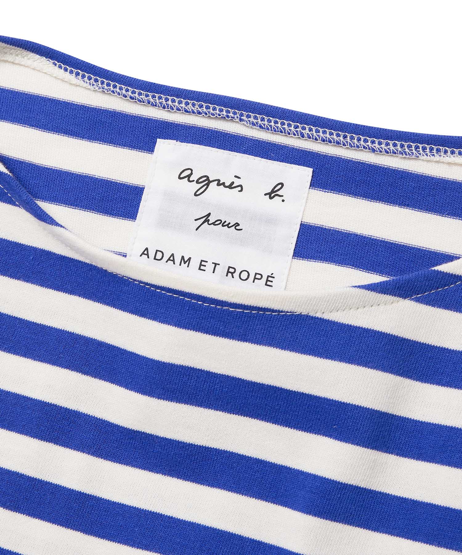 agnes b. pour ADAM ET ROPE'】ハーフスリーブボーダーTシャツ|ADAM ET