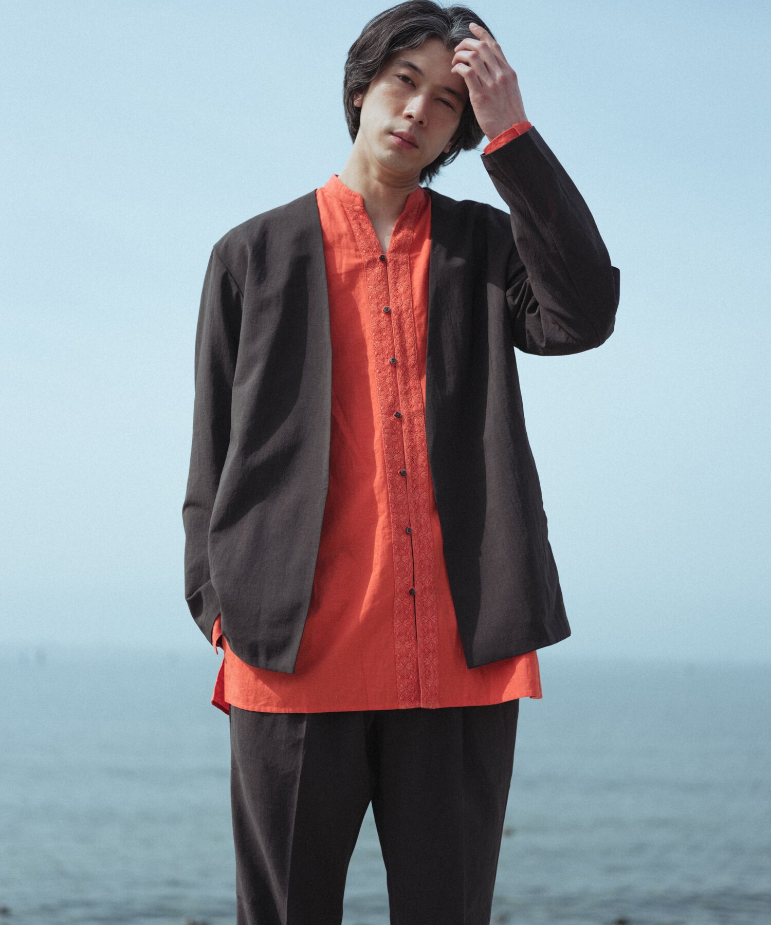 別注】《ne Quittez pas / ヌキテパ》OVER SIZE Caftan SHIRT|ADAM ET