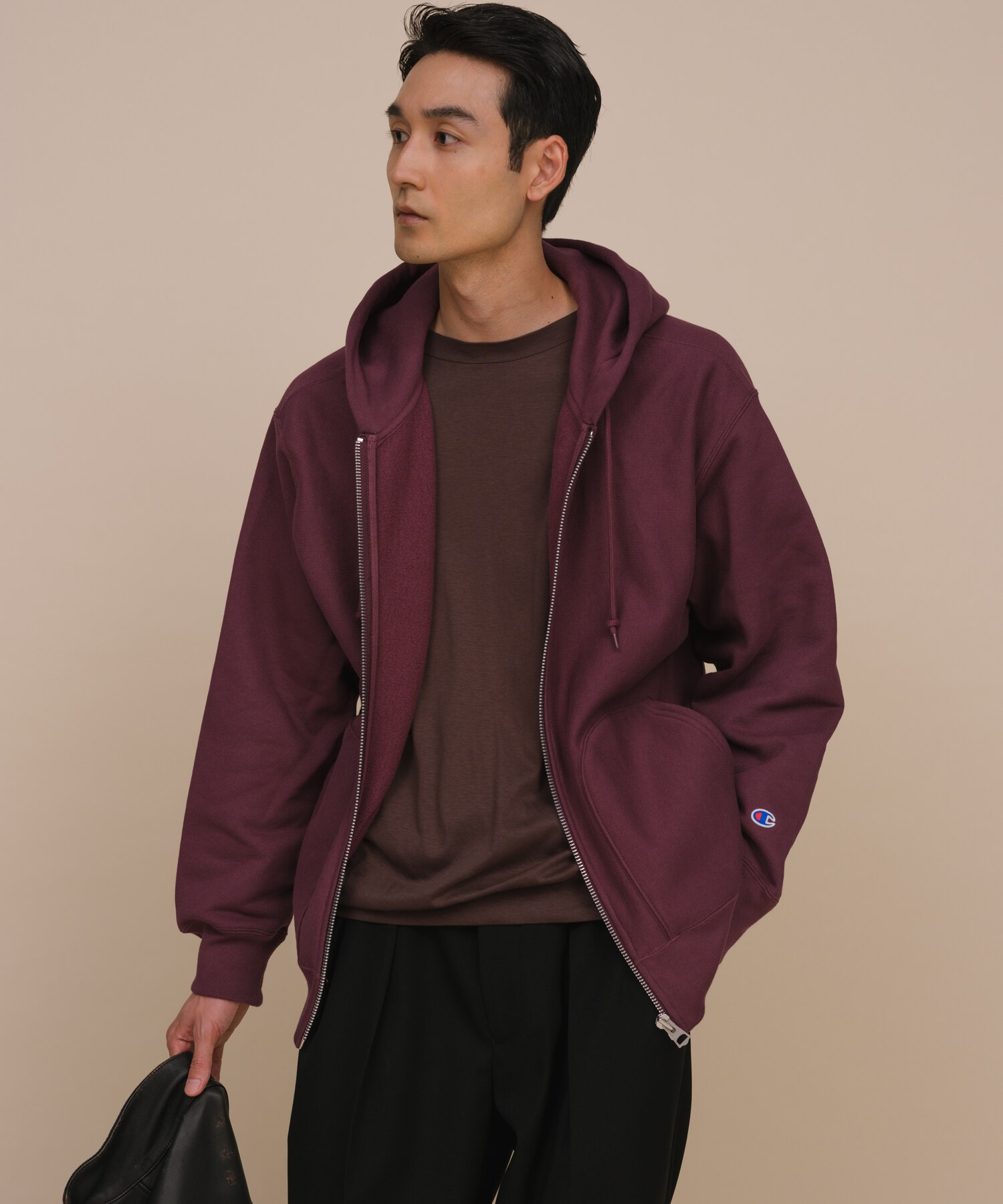 別注》【CHAMPION】SEPARATE POCKET ZIP UP REVERSE WEAVE HOODIE