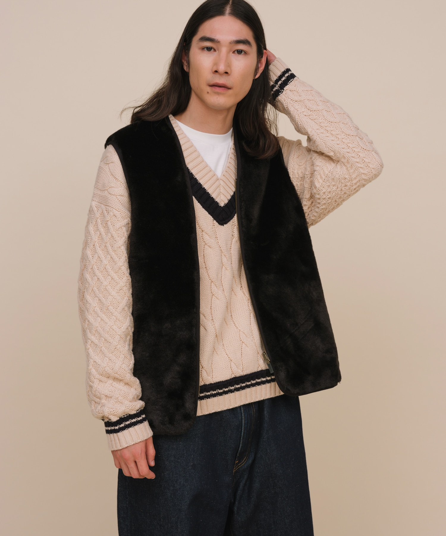 別注BarbourRELUME Reversible Fur Giletベスト