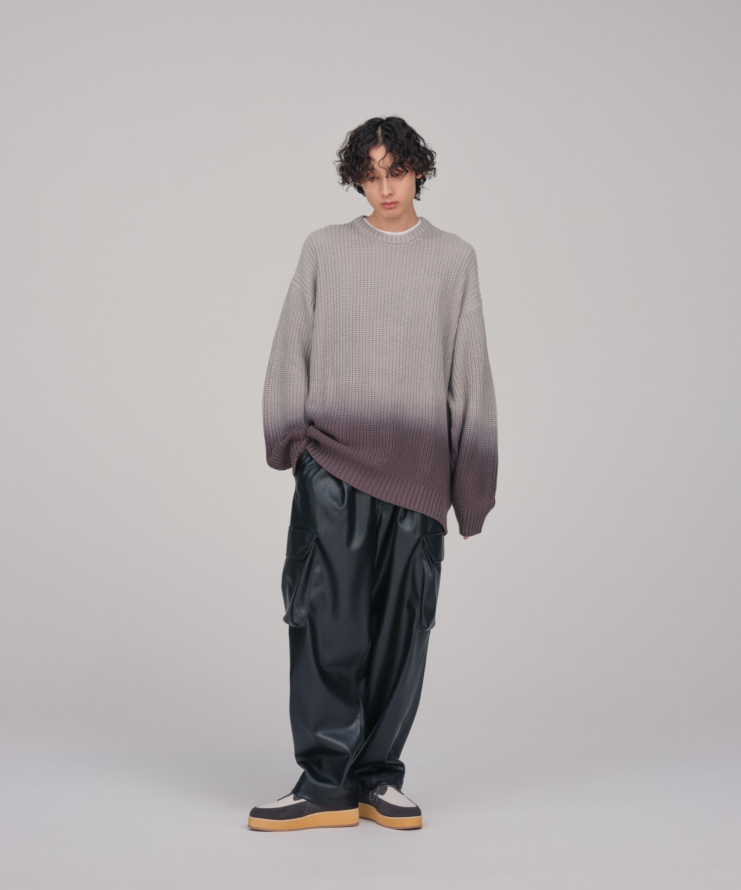 WEB限定】Dip Dye グラデーション 畦編み ルーズニット / ユニセックス