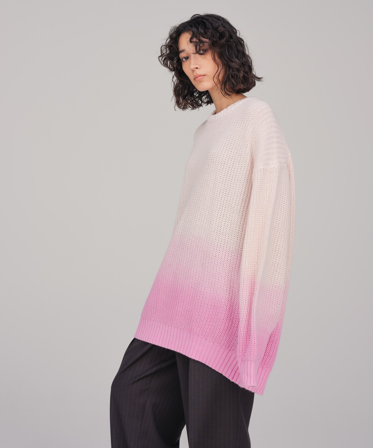 【WEB限定】Dip Dye グラデーション 畦編み ルーズニット / ユニセックス