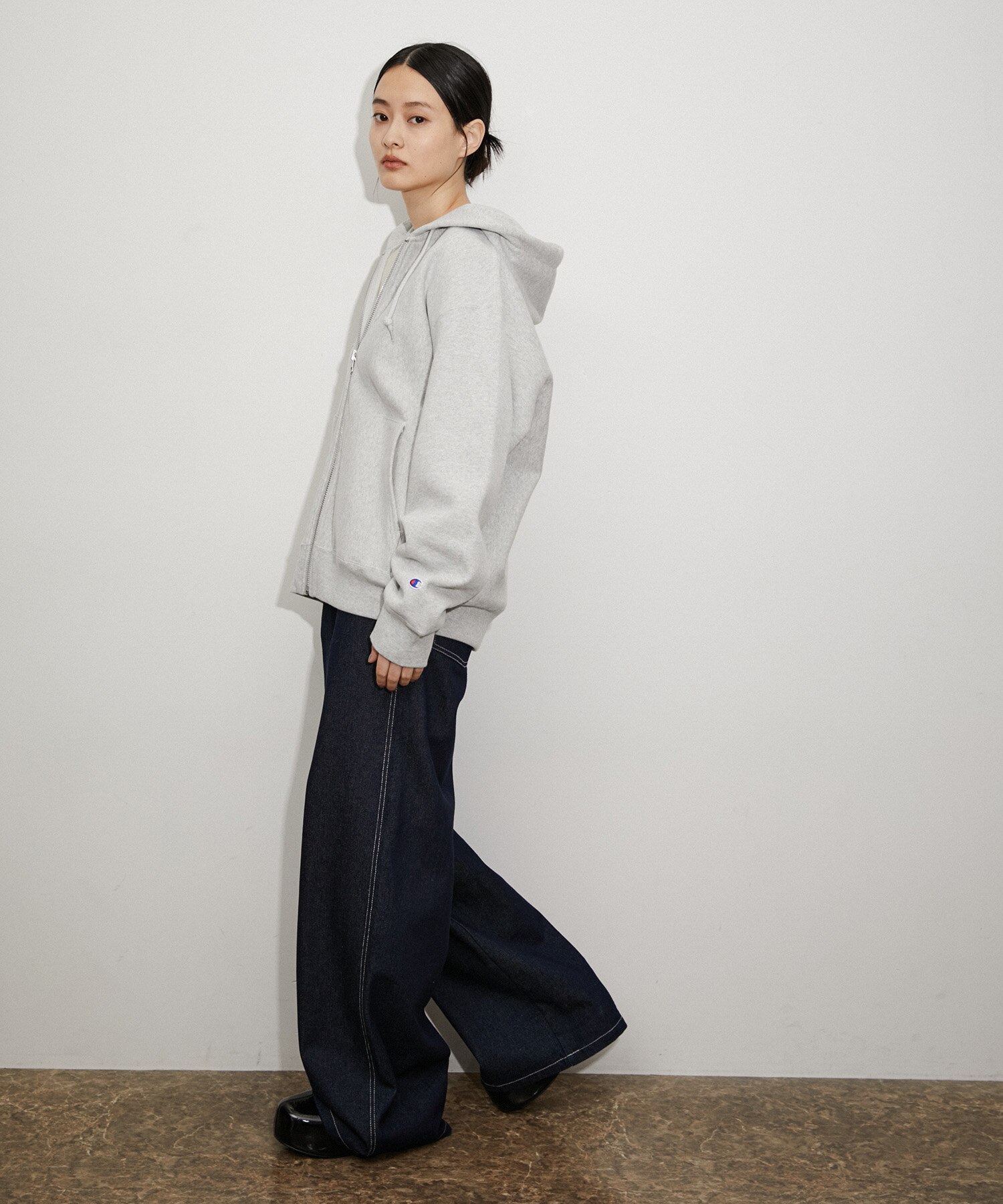 Champion for ADAM ET ROPE'】EX SEPARATE POCKET ZIP UP REVERS WEAVE