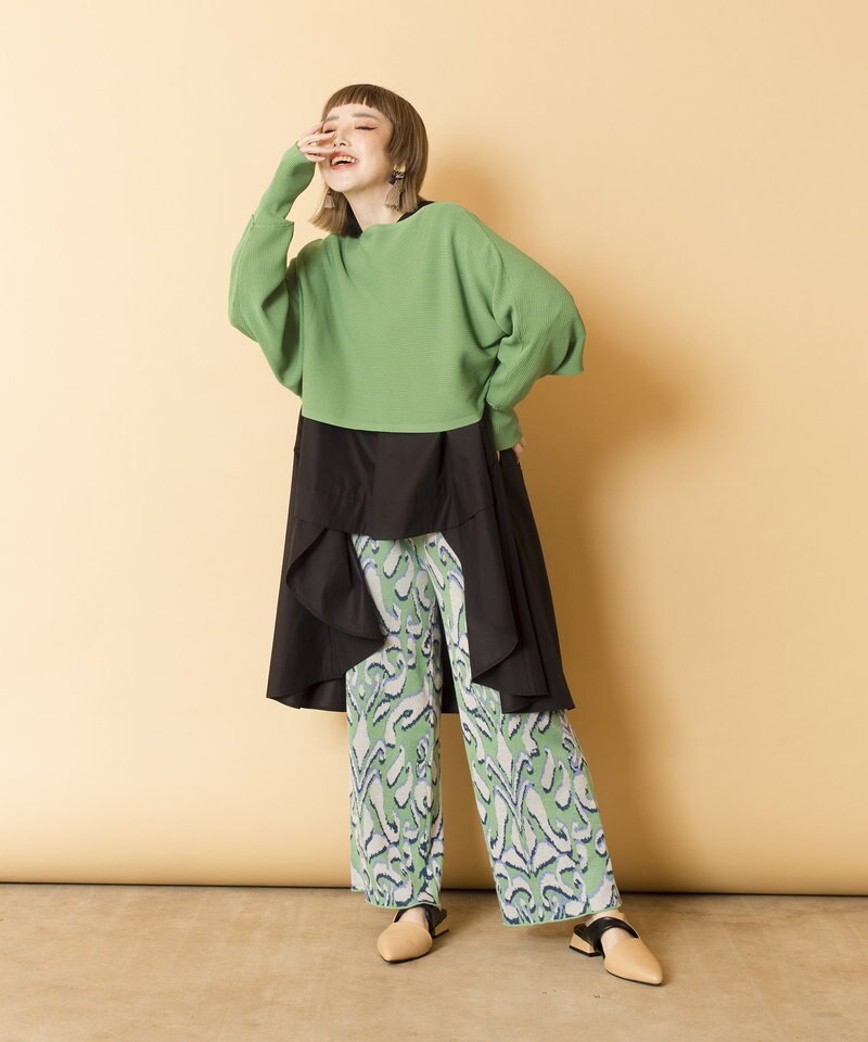 ジャガードニットパンツ