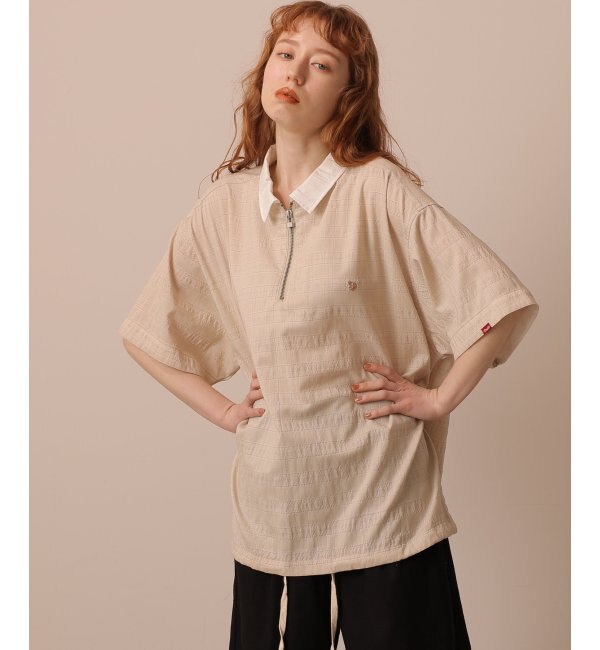 ハーフジップ半袖ワイドシャツ|DOUBLE NAME(ダブルネーム)の通販