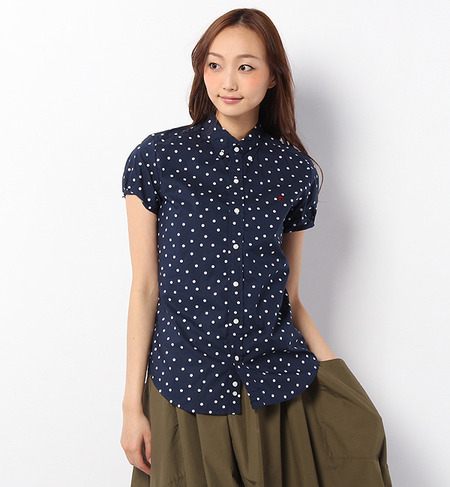 【GYMPHLEX(ジムフレックス)】フレンチスリーブボタンダウンシャツ