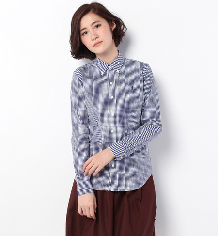 【GYMPHLEX(ジムフレックス)長袖ボタンダウンシャツ ギンガム