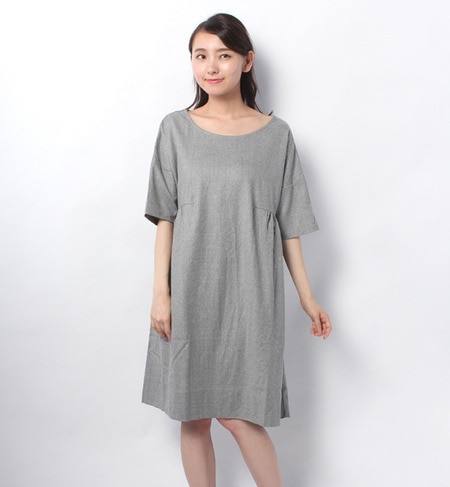 【GALLEGO DESPORTES(ギャレゴデスポート)】GATHERED WAISTED DRESS SCOOP NECKLINE