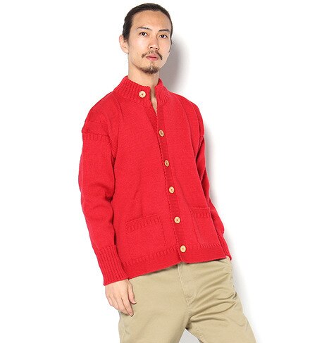 【Le Tricoteur(ル トリコチュール)】TRADITIONAL WOOL GUERNSEY BUTTON CARDIGAN